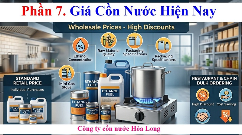 Cồn Nước Cho Quán Ăn – Giải Pháp Nhiên Liệu Tiện Lợi, An Toàn Và Tiết Kiệm